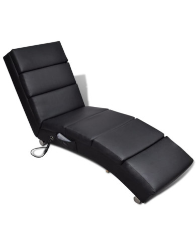 Chaise longue de massage Noir Similicuir | Mobilier & Déco