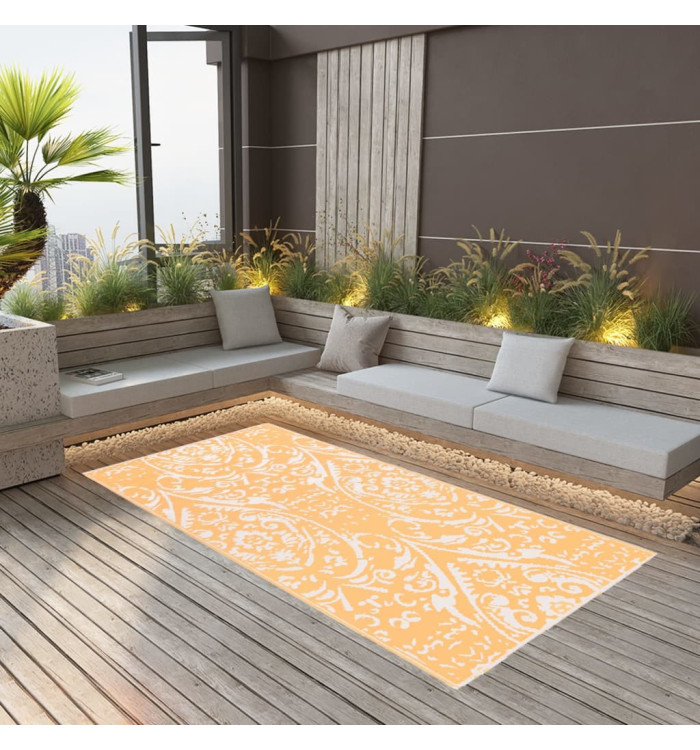 Tapis d'extérieur ARAKIL Orange et blanc 80x150 cm PP | Mobilier & Déco