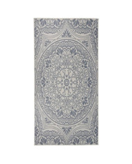 Tapis à tissage plat d'extérieur 100x200 cm Motif bleu | Mobilier & Déco