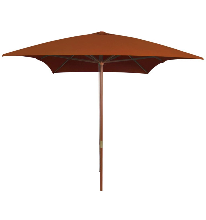 Parasol de jardin avec mât en bois terre cuite 200x300 cm | Mobilier & Déco