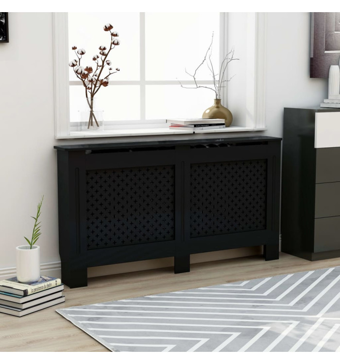 Cache-radiateur noir 152x19x81,5 cm MDF | Mobilier & Déco