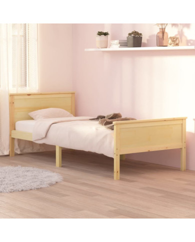 Cadre de lit sans matelas bois de pin massif 90x200 cm | Mobilier & Déco
