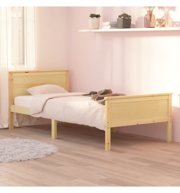 Cadre de lit sans matelas bois de pin massif 90x200 cm | Mobilier & Déco