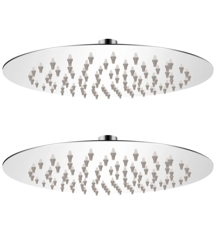Pomme de douche plongeante 2 pcs Acier inoxydable Ø 20 cm | Mobilier & Déco