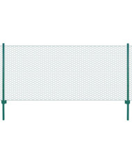 Clôture en grillage métallique avec poteaux Acier 25x0,75m Vert | Mobilier & Déco