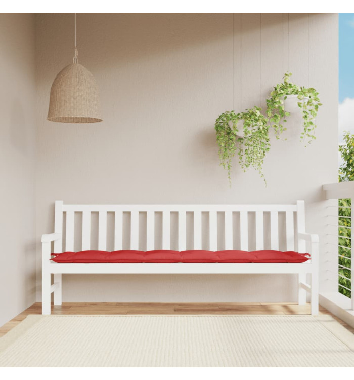 Coussin de banc de jardin rouge 200x50x7 cm tissu oxford | Mobilier & Déco