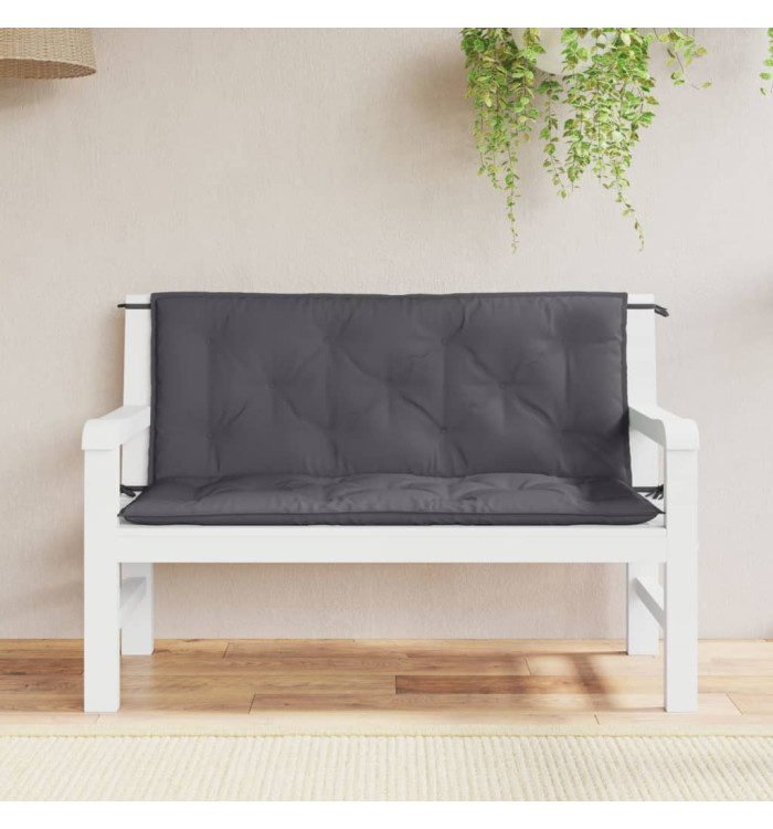 Coussins de banc de jardin lot de 2 anthracite tissu Oxford | Mobilier & Déco