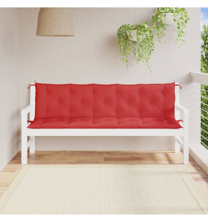 Coussins de banc jardin lot de 2 rouge 180x50x7 cm tissu Oxford | Mobilier & Déco