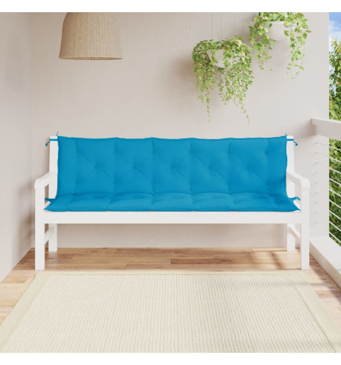 Coussins de banc de jardin lot de 2 bleu clair tissu Oxford | Mobilier & Déco