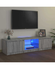 Meuble TV avec lumières LED Sonoma gris 140x40x35,5 cm | Mobilier & Déco