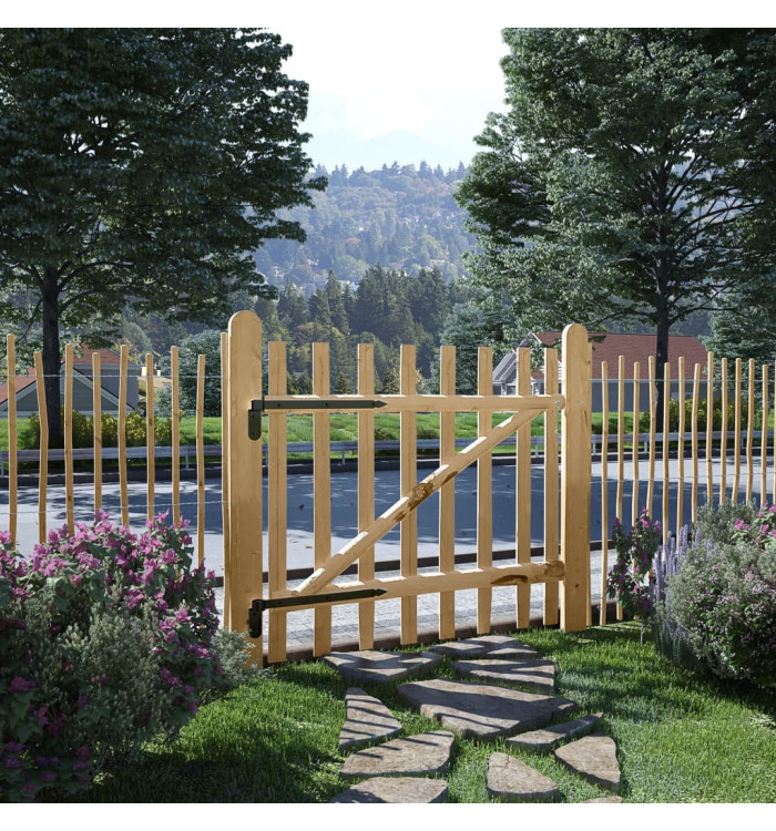 Portillon simple de clôture Bois de noisetier 100x90 cm | Mobilier & Déco