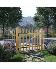 Portillon simple de clôture Bois de noisetier 100x90 cm | Mobilier & Déco