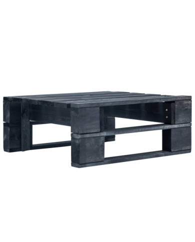 Repose-pied palette de jardin bois noir | Mobilier & Déco