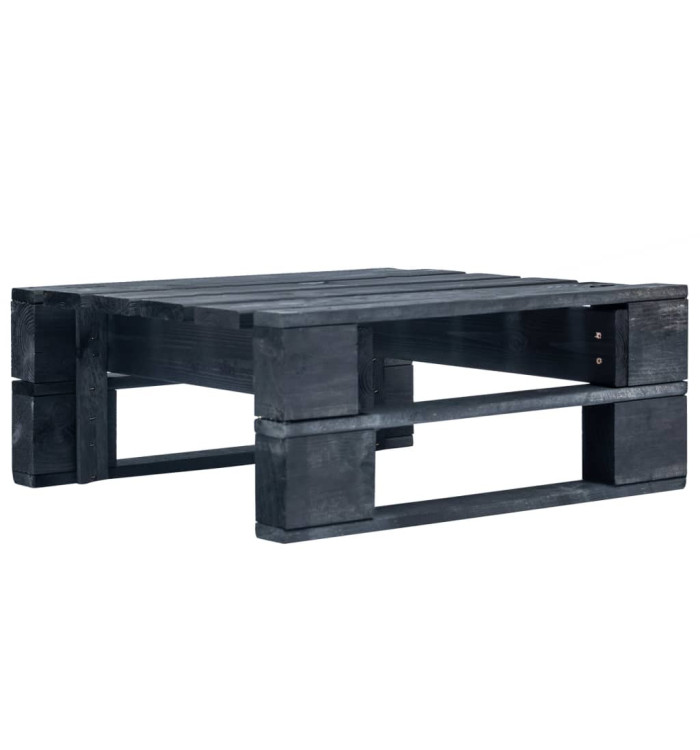 Repose-pied palette de jardin bois noir | Mobilier & Déco
