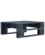 Repose-pied palette de jardin bois noir | Mobilier & Déco