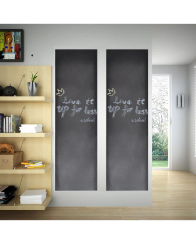 Tableau noir autocollant mural 0,6x3 m 2 rouleaux avec craies | Mobilier & Déco