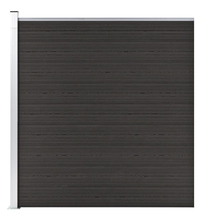Panneau de clôture WPC 175x186 cm Noir | Mobilier & Déco