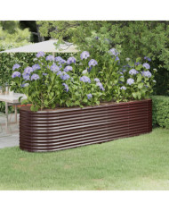 Lit surélevé de jardin Acier enduit de poudre marron | Mobilier & Déco