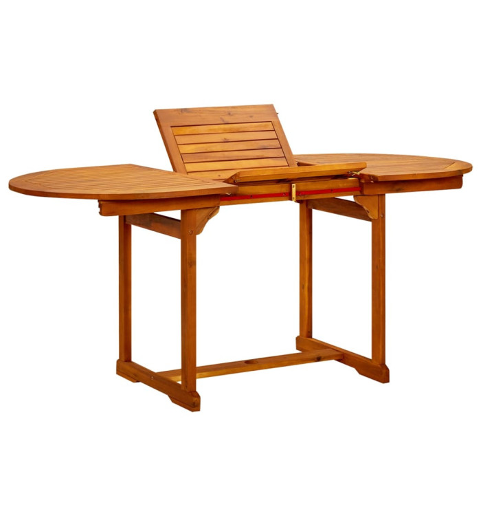 Table à dîner de jardin (120-170)x80x75 cm Bois d'acacia massif | Mobilier & Déco
