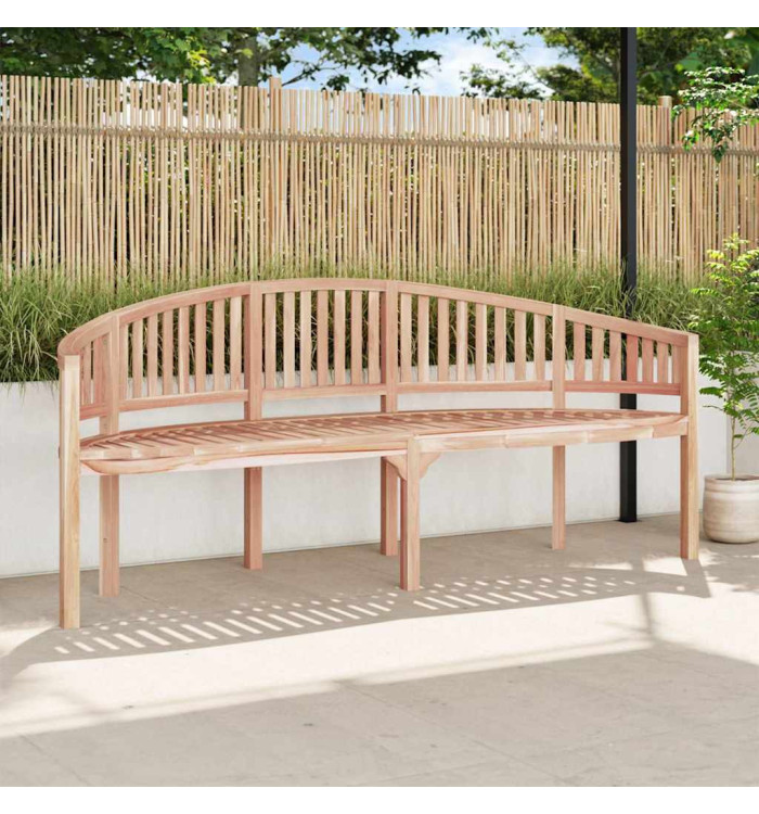 Banc de jardin en forme de banane 200 cm bois de teck solide | Mobilier & Déco