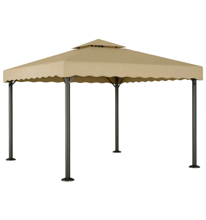 Chapiteau Taupe 3x3 m Aluminium et acier | Mobilier & Déco