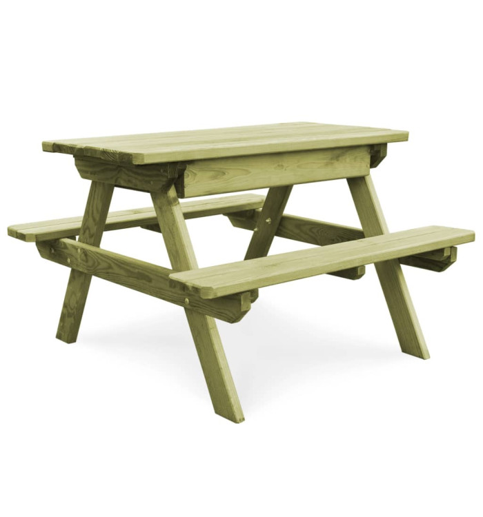 Table de pique-nique pour enfants avec bancs Pinède imprégnée | Mobilier & Déco