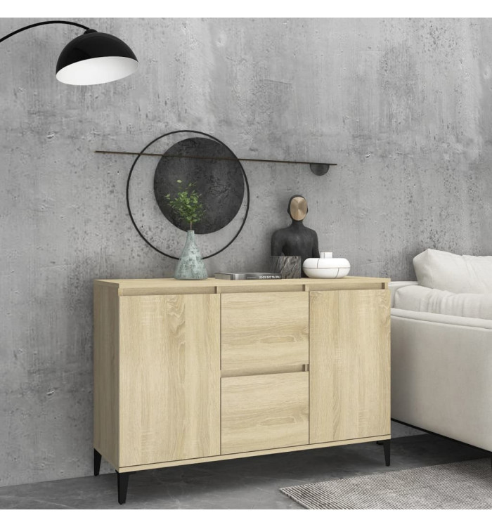 Buffet chêne sonoma 104x35x70 cm bois d'ingénierie | Mobilier & Déco