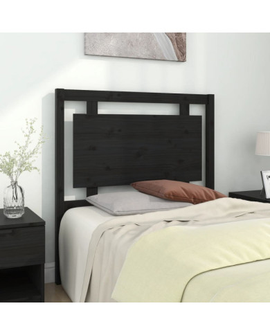Tête de lit Noir 95,5x4x100 cm Bois massif de pin | Mobilier & Déco