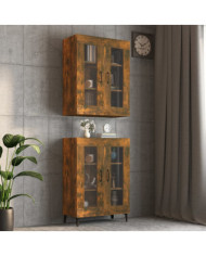 Armoire murale suspendue Chêne fumé 69,5x34x90 cm | Mobilier & Déco