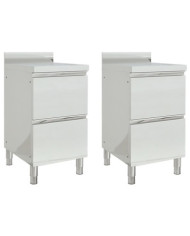 Armoires de cuisine commerciale avec 2 tiroirs 2 pcs Inox | Mobilier & Déco