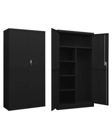 Armoire à casiers Noir 90x40x180 cm Acier | Mobilier & Déco