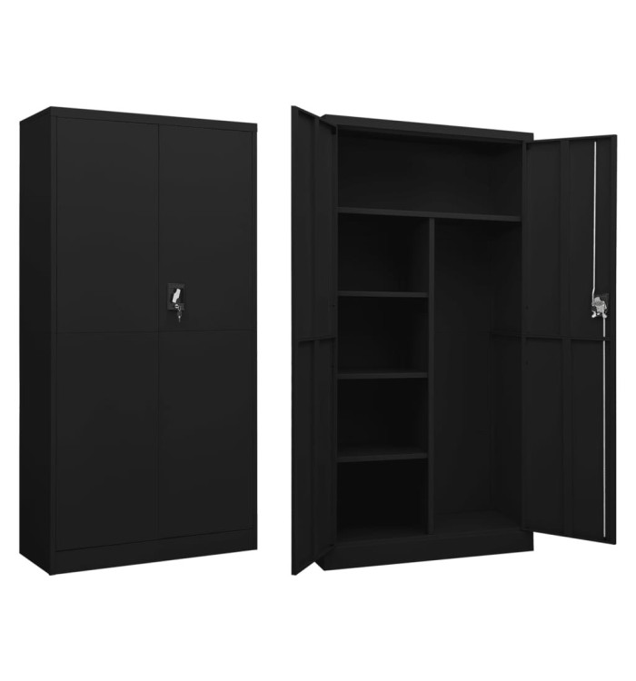 Armoire à casiers Noir 90x40x180 cm Acier | Mobilier & Déco