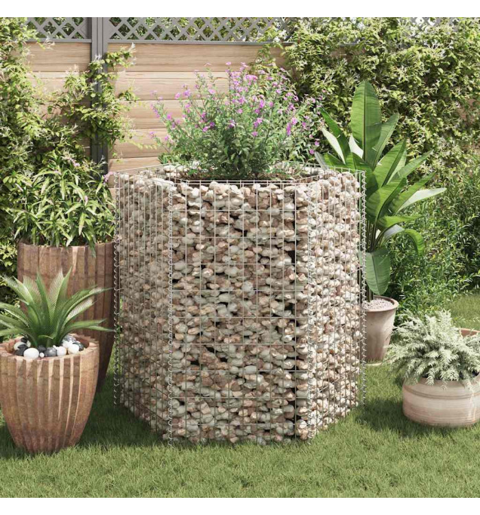 Lit surélevé à gabion hexagonale 100x90x100 cm | Mobilier & Déco