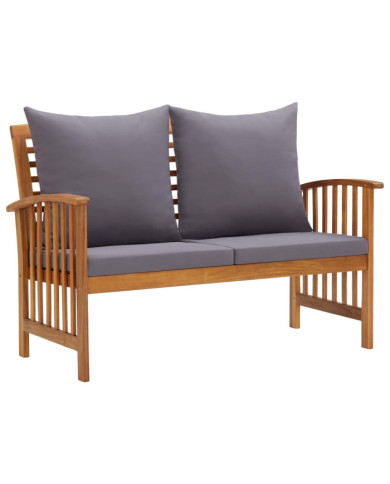 Banc de jardin avec coussins 119 cm Bois solide d'acacia | Mobilier & Déco