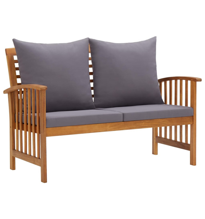Banc de jardin avec coussins 119 cm Bois solide d'acacia | Mobilier & Déco