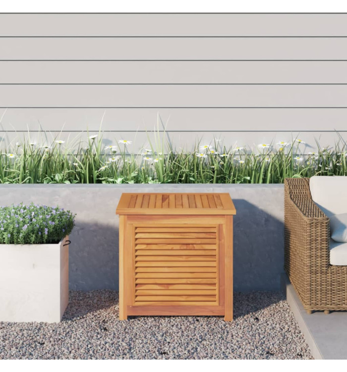 Boîte de rangement de jardin et sac 60x50x58cm bois massif teck | Mobilier & Déco