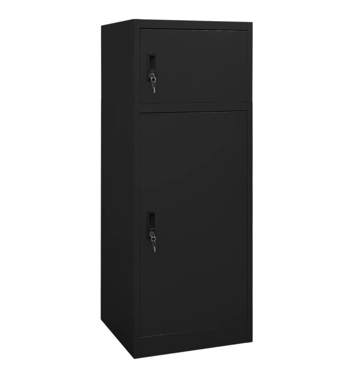 Armoire à selles Noir 53x53x140 cm Acier | Mobilier & Déco