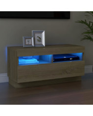 Meuble TV avec lumières LED chêne sonoma 80x35x40 cm | Mobilier & Déco