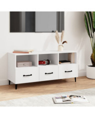 Meuble TV Blanc 102x35x50 cm Bois d'ingénierie | Mobilier & Déco