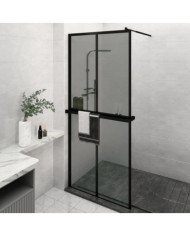 Paroi de douche avec étagère Noir 100x195cm Verre ESGetAluminium | Mobilier & Déco