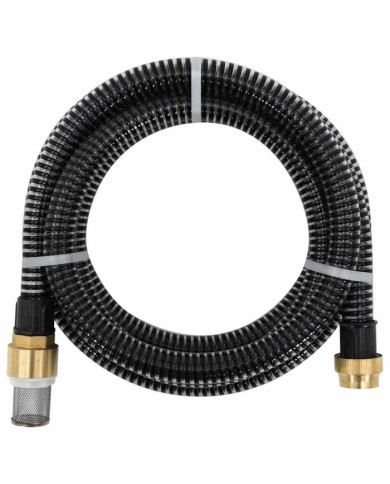 Tuyau d'aspiration avec raccords en laiton noir 1,1" 4 m PVC | Mobilier & Déco