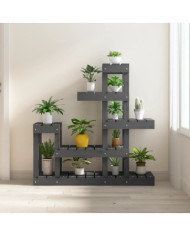 Support à plantes Gris 92x25x97 cm Bois massif de pin | Mobilier & Déco