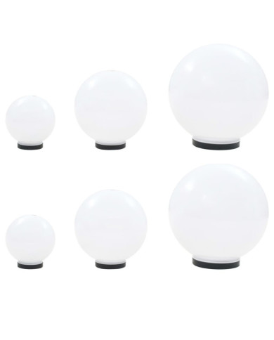 6 pcs Jeu de lampe boule à LED PMMA sphérique 20/30/40 cm | Mobilier & Déco