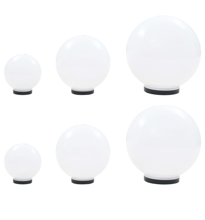6 pcs Jeu de lampe boule à LED PMMA sphérique 20/30/40 cm | Mobilier & Déco