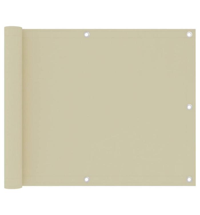 Écran de balcon Crème 75x500 cm Tissu Oxford | Mobilier & Déco