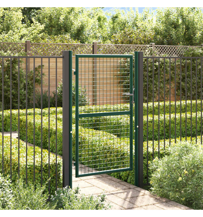 Portail de clôture acier 100x150 cm vert | Mobilier & Déco