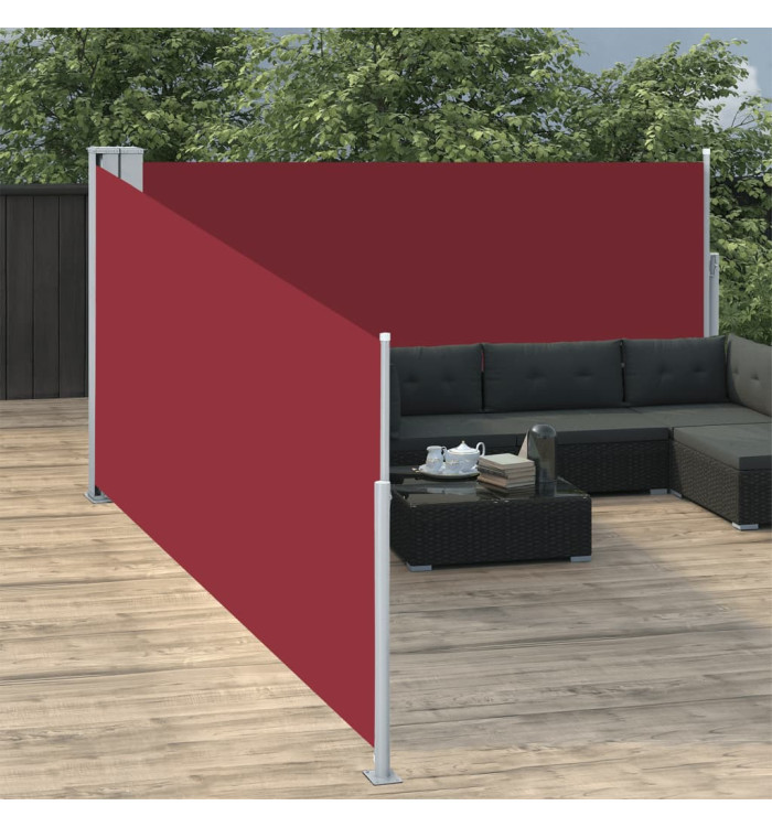 Auvent latéral rétractable Rouge 100 x 1000 cm | Mobilier & Déco