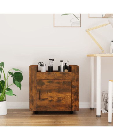Chariot de bureau Chêne fumé 60x45x60 cm Bois d'ingénierie | Mobilier & Déco