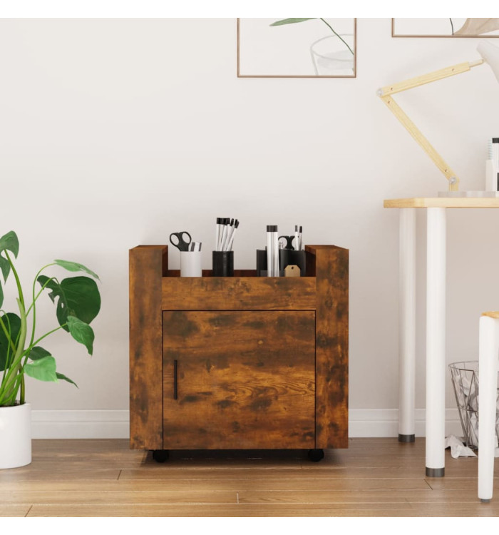 Chariot de bureau Chêne fumé 60x45x60 cm Bois d'ingénierie | Mobilier & Déco