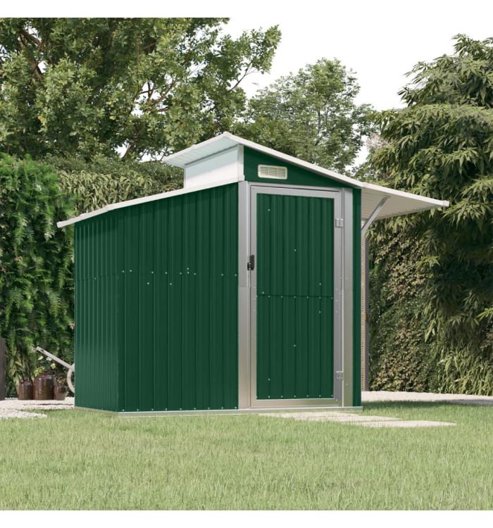 Abri de Jardin Vert 270x130x208,5 cm Acier Galvanisé | Mobilier & Déco